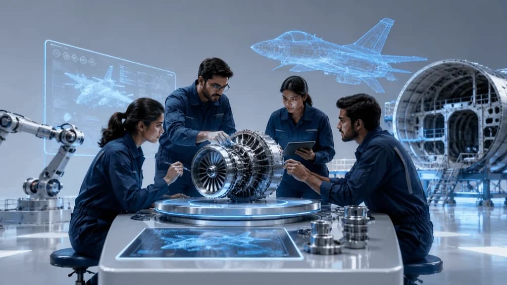 Shreeram Aerospace engineering team collaborating on advanced manufacturing