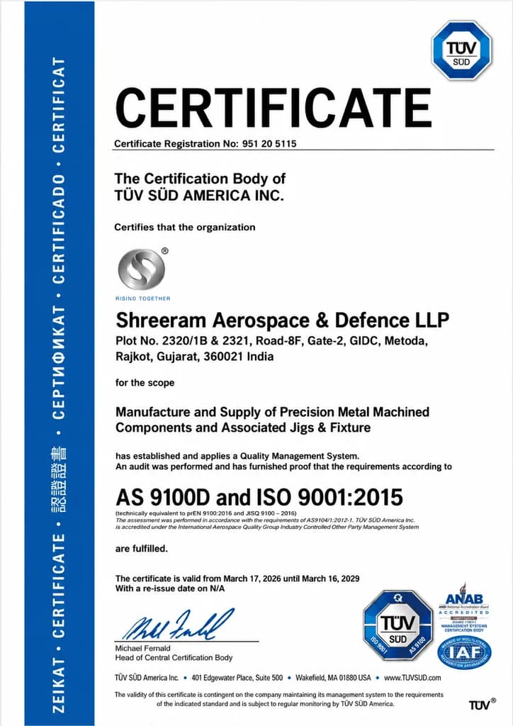 Certification - Precision Machining Capability