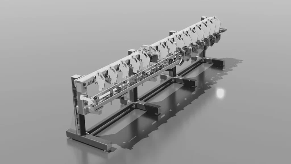 Tapered Multi-Bay Airborne Support Rail - Precision Aerospace Machined Component